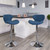 Contemporary Blue Fabric Adjustable Height Barstool with Curved Back and Chrome Base Contemporary Blue Fabric Adjustable Height Barstool with Curved Back and Chrome Base