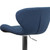 Contemporary Blue Fabric Adjustable Height Barstool with Curved Back and Chrome Base Contemporary Blue Fabric Adjustable Height Barstool with Curved Back and Chrome Base