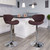 Contemporary Brown Fabric Adjustable Height Barstool with Curved Back and Chrome Base Contemporary Brown Fabric Adjustable Height Barstool with Curved Back and Chrome Base