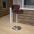 Contemporary Brown Vinyl Adjustable Height Barstool with Curved Back and Chrome Base Contemporary Brown Vinyl Adjustable Height Barstool with Curved Back and Chrome Base