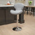 Contemporary Gray Fabric Adjustable Height Barstool with Curved Back and Chrome Base Contemporary Gray Fabric Adjustable Height Barstool with Curved Back and Chrome Base