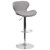 Contemporary Gray Fabric Adjustable Height Barstool with Curved Back and Chrome Base Contemporary Gray Fabric Adjustable Height Barstool with Curved Back and Chrome Base