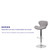Contemporary Gray Fabric Adjustable Height Barstool with Curved Back and Chrome Base Contemporary Gray Fabric Adjustable Height Barstool with Curved Back and Chrome Base
