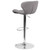 Contemporary Gray Fabric Adjustable Height Barstool with Curved Back and Chrome Base Contemporary Gray Fabric Adjustable Height Barstool with Curved Back and Chrome Base