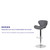 Contemporary Gray Vinyl Adjustable Height Barstool with Curved Back and Chrome Base Contemporary Gray Vinyl Adjustable Height Barstool with Curved Back and Chrome Base
