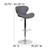 Contemporary Gray Vinyl Adjustable Height Barstool with Curved Back and Chrome Base Contemporary Gray Vinyl Adjustable Height Barstool with Curved Back and Chrome Base