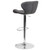 Contemporary Gray Vinyl Adjustable Height Barstool with Curved Back and Chrome Base Contemporary Gray Vinyl Adjustable Height Barstool with Curved Back and Chrome Base