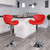 Contemporary Red Vinyl Adjustable Height Barstool with Curved Back and Chrome Base Contemporary Red Vinyl Adjustable Height Barstool with Curved Back and Chrome Base