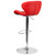 Contemporary Red Vinyl Adjustable Height Barstool with Curved Back and Chrome Base Contemporary Red Vinyl Adjustable Height Barstool with Curved Back and Chrome Base