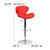 Contemporary Red Vinyl Adjustable Height Barstool with Curved Back and Chrome Base Contemporary Red Vinyl Adjustable Height Barstool with Curved Back and Chrome Base