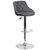Contemporary Gray Vinyl Bucket Seat Adjustable Height Barstool with Chrome Base Contemporary Gray Vinyl Bucket Seat Adjustable Height Barstool with Chrome Base