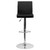 Contemporary Black Vinyl Adjustable Height Barstool with Panel Back and Chrome Base Contemporary Black Vinyl Adjustable Height Barstool with Panel Back and Chrome Base