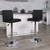 Contemporary Black Vinyl Adjustable Height Barstool with Panel Back and Chrome Base Contemporary Black Vinyl Adjustable Height Barstool with Panel Back and Chrome Base