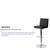 Contemporary Black Vinyl Adjustable Height Barstool with Panel Back and Chrome Base Contemporary Black Vinyl Adjustable Height Barstool with Panel Back and Chrome Base