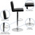Contemporary Black Vinyl Adjustable Height Barstool with Panel Back and Chrome Base Contemporary Black Vinyl Adjustable Height Barstool with Panel Back and Chrome Base