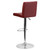Contemporary Burgundy Vinyl Adjustable Height Barstool with Panel Back and Chrome Base Contemporary Burgundy Vinyl Adjustable Height Barstool with Panel Back and Chrome Base