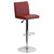 Contemporary Burgundy Vinyl Adjustable Height Barstool with Panel Back and Chrome Base Contemporary Burgundy Vinyl Adjustable Height Barstool with Panel Back and Chrome Base