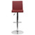 Contemporary Burgundy Vinyl Adjustable Height Barstool with Panel Back and Chrome Base Contemporary Burgundy Vinyl Adjustable Height Barstool with Panel Back and Chrome Base