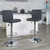 Contemporary Gray Vinyl Adjustable Height Barstool with Panel Back and Chrome Base Contemporary Gray Vinyl Adjustable Height Barstool with Panel Back and Chrome Base