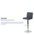 Contemporary Gray Vinyl Adjustable Height Barstool with Panel Back and Chrome Base Contemporary Gray Vinyl Adjustable Height Barstool with Panel Back and Chrome Base