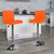 Contemporary Orange Vinyl Adjustable Height Barstool with Panel Back and Chrome Base Contemporary Orange Vinyl Adjustable Height Barstool with Panel Back and Chrome Base