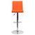 Contemporary Orange Vinyl Adjustable Height Barstool with Panel Back and Chrome Base Contemporary Orange Vinyl Adjustable Height Barstool with Panel Back and Chrome Base