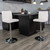 Contemporary White Vinyl Adjustable Height Barstool with Panel Back and Chrome Base Contemporary White Vinyl Adjustable Height Barstool with Panel Back and Chrome Base