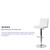 Contemporary White Vinyl Adjustable Height Barstool with Panel Back and Chrome Base Contemporary White Vinyl Adjustable Height Barstool with Panel Back and Chrome Base
