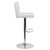 Contemporary White Vinyl Adjustable Height Barstool with Panel Back and Chrome Base Contemporary White Vinyl Adjustable Height Barstool with Panel Back and Chrome Base
