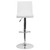 Contemporary White Vinyl Adjustable Height Barstool with Panel Back and Chrome Base Contemporary White Vinyl Adjustable Height Barstool with Panel Back and Chrome Base