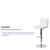 Contemporary White Vinyl Adjustable Height Barstool with Panel Back and Chrome Base Contemporary White Vinyl Adjustable Height Barstool with Panel Back and Chrome Base