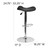 Contemporary Black Vinyl Adjustable Height Barstool with Wavy Seat and Chrome Base Contemporary Black Vinyl Adjustable Height Barstool with Wavy Seat and Chrome Base