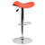 Contemporary Orange Vinyl Adjustable Height Barstool with Wavy Seat and Chrome Base Contemporary Orange Vinyl Adjustable Height Barstool with Wavy Seat and Chrome Base