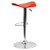 Contemporary Orange Vinyl Adjustable Height Barstool with Wavy Seat and Chrome Base Contemporary Orange Vinyl Adjustable Height Barstool with Wavy Seat and Chrome Base