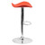 Contemporary Orange Vinyl Adjustable Height Barstool with Wavy Seat and Chrome Base Contemporary Orange Vinyl Adjustable Height Barstool with Wavy Seat and Chrome Base