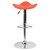 Contemporary Orange Vinyl Adjustable Height Barstool with Wavy Seat and Chrome Base Contemporary Orange Vinyl Adjustable Height Barstool with Wavy Seat and Chrome Base