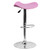 Contemporary Pink Vinyl Adjustable Height Barstool with Wavy Seat and Chrome Base Contemporary Pink Vinyl Adjustable Height Barstool with Wavy Seat and Chrome Base