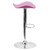 Contemporary Pink Vinyl Adjustable Height Barstool with Wavy Seat and Chrome Base Contemporary Pink Vinyl Adjustable Height Barstool with Wavy Seat and Chrome Base