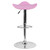 Contemporary Pink Vinyl Adjustable Height Barstool with Wavy Seat and Chrome Base Contemporary Pink Vinyl Adjustable Height Barstool with Wavy Seat and Chrome Base