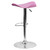 Contemporary Pink Vinyl Adjustable Height Barstool with Wavy Seat and Chrome Base Contemporary Pink Vinyl Adjustable Height Barstool with Wavy Seat and Chrome Base
