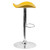 Contemporary Yellow Vinyl Adjustable Height Barstool with Wavy Seat and Chrome Base Contemporary Yellow Vinyl Adjustable Height Barstool with Wavy Seat and Chrome Base