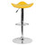 Contemporary Yellow Vinyl Adjustable Height Barstool with Wavy Seat and Chrome Base Contemporary Yellow Vinyl Adjustable Height Barstool with Wavy Seat and Chrome Base