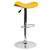 Contemporary Yellow Vinyl Adjustable Height Barstool with Wavy Seat and Chrome Base Contemporary Yellow Vinyl Adjustable Height Barstool with Wavy Seat and Chrome Base