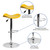 Contemporary Yellow Vinyl Adjustable Height Barstool with Wavy Seat and Chrome Base Contemporary Yellow Vinyl Adjustable Height Barstool with Wavy Seat and Chrome Base