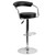 Contemporary Black Vinyl Adjustable Height Barstool with Arms and Chrome Base Contemporary Black Vinyl Adjustable Height Barstool with Arms and Chrome Base