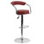 Contemporary Burgundy Vinyl Adjustable Height Barstool with Arms and Chrome Base Contemporary Burgundy Vinyl Adjustable Height Barstool with Arms and Chrome Base