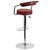 Contemporary Burgundy Vinyl Adjustable Height Barstool with Arms and Chrome Base Contemporary Burgundy Vinyl Adjustable Height Barstool with Arms and Chrome Base