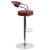 Contemporary Burgundy Vinyl Adjustable Height Barstool with Arms and Chrome Base Contemporary Burgundy Vinyl Adjustable Height Barstool with Arms and Chrome Base