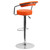 Contemporary Orange Vinyl Adjustable Height Barstool with Arms and Chrome Base Contemporary Orange Vinyl Adjustable Height Barstool with Arms and Chrome Base