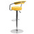 Contemporary Yellow Vinyl Adjustable Height Barstool with Arms and Chrome Base Contemporary Yellow Vinyl Adjustable Height Barstool with Arms and Chrome Base